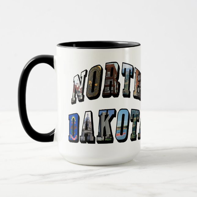 Mug Texte de l'image du Dakota du Nord (Gauche)