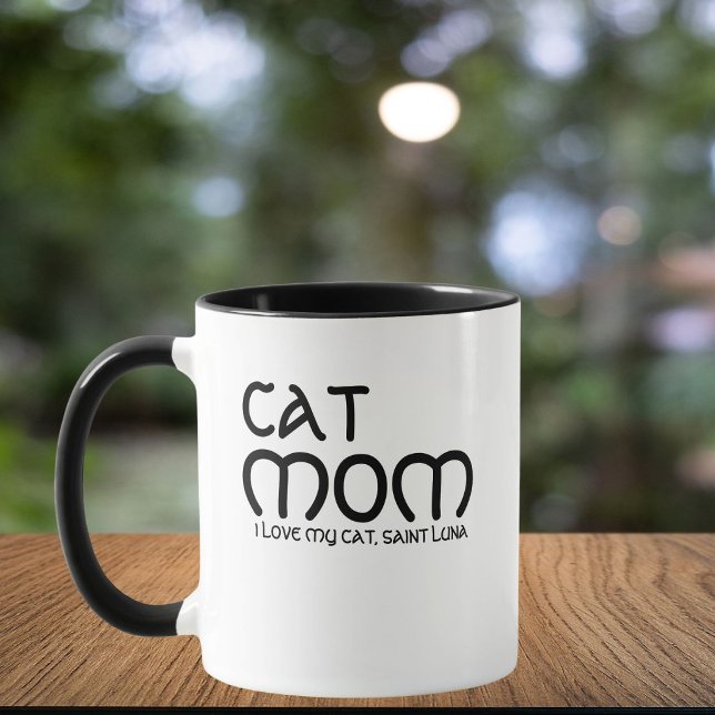 Mug Texte de nom d'animal de compagnie pour maman chat (Créateur téléchargé)