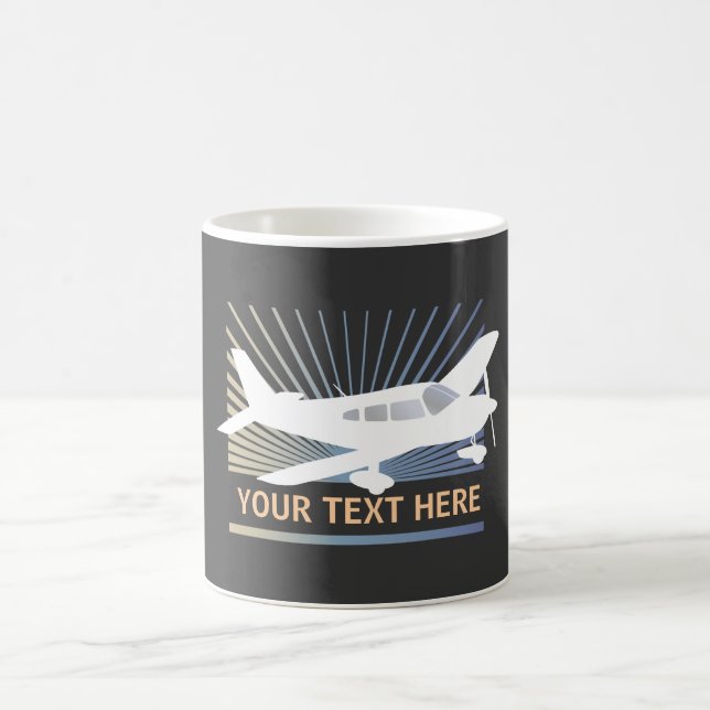 Mug Texte de personnaliser - avion à voilure basse (Centre)