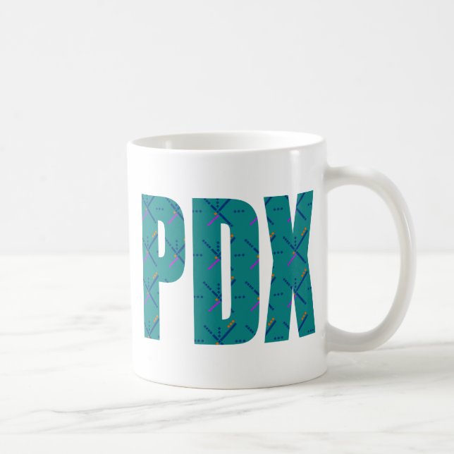 Mug Texte de tapis d'aéroport de PDX Portland (Droite)