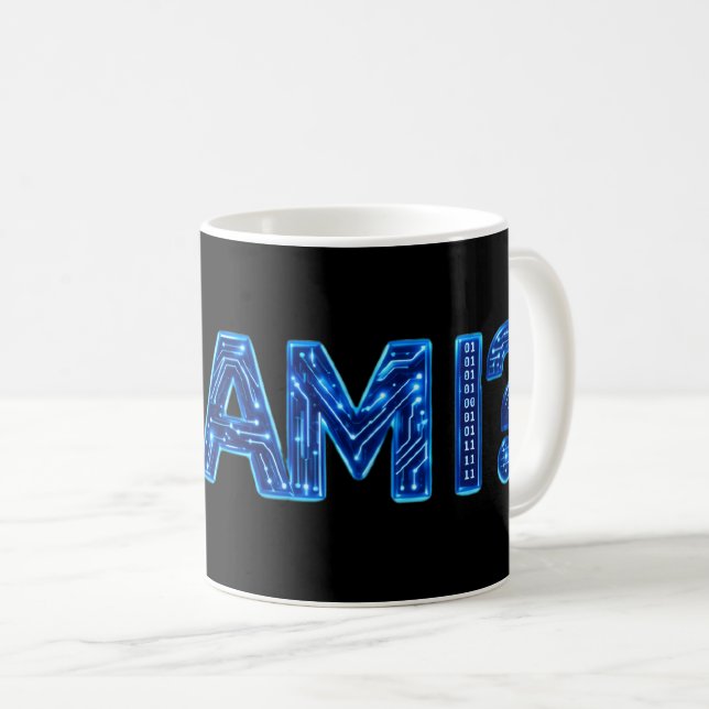 Mug Texte de technologie d'IA (Devant droit)
