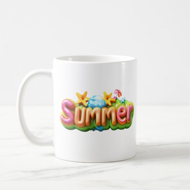 Mug Texte d'été coloré (Gauche)