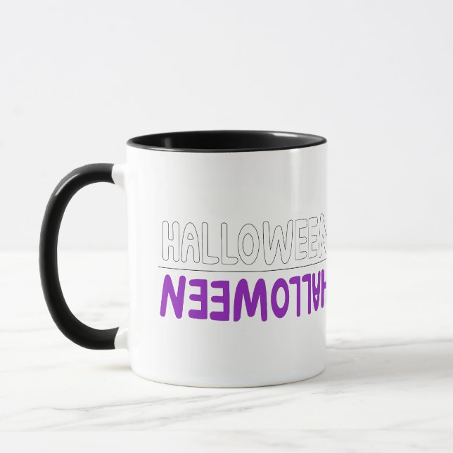 Mug Texte d'Halloween violet dynamique avec énergie en (Gauche)