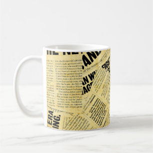 Mug Texte du journal de presse avec vieux papier