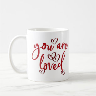 Mug Texte et coeurs "Vous êtes aimés"