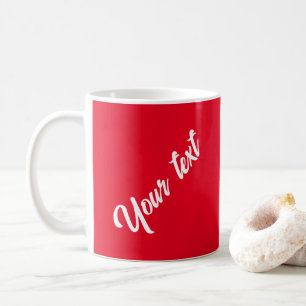Mug Texte manuscrit ou noms Modèle simple rouge