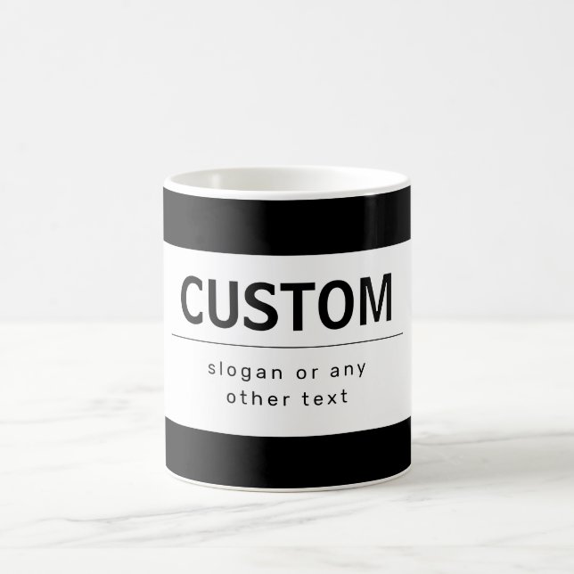 Mug Texte moderne éditable gras | Noir & Blanc (Centre)