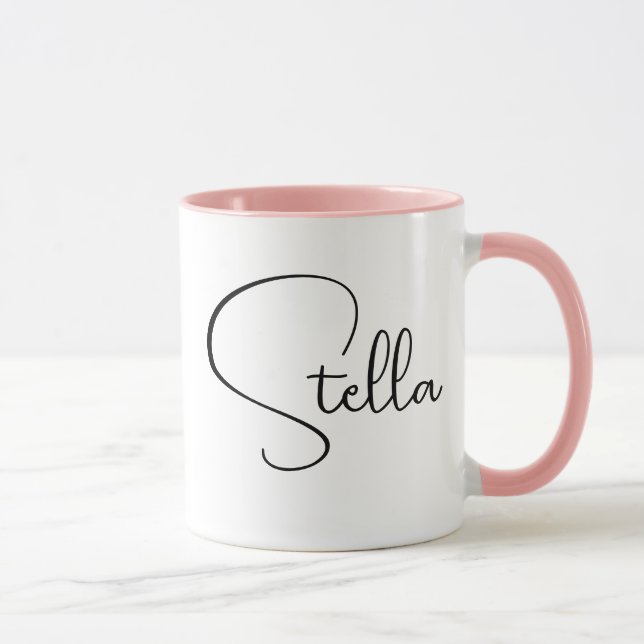 Mug Texte moderne Personnalisé Grand Nom tendance Appr (Droite)