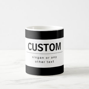 Mug Texte modifiable moderne en gras Noir & Blanc