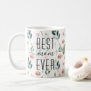 Mug Texte modifiable Pêcher Jardin Floral Jour des mèr