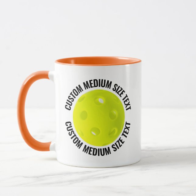 Mug TEXTE MOYEN Combo ORANGE 325ml Pickleball Personna (Gauche)