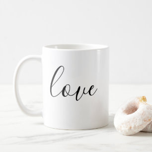 Mug Texte noir minimaliste de la typographie d'amour
