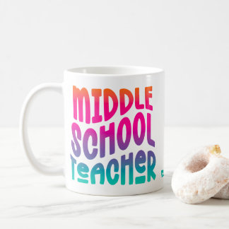 Mug Texte Ombre coloré de l'enseignant du collège