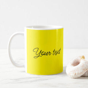 Mug Texte ou nom Modèle personnalisé manuscrit jaune