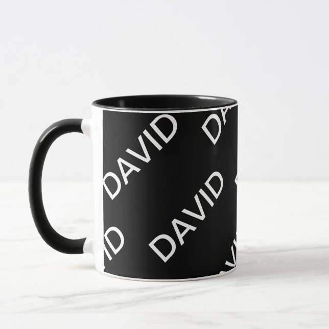 Mug Texte personnalisable | Bold Modern Black & White (Gauche)