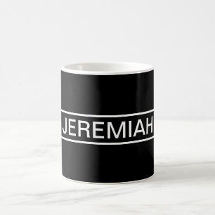 Mug Texte personnalisable   Bold Modern Black & White