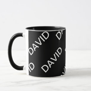 Mug Texte personnalisable Moderne Gras Noir & Blanc
