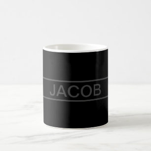 Mug Texte personnalisable Noir Moderne Gras & Gris F