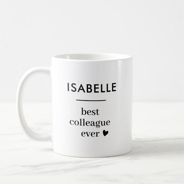 Mug Texte personnalisé Bestie Collègue Coworker Minima (Gauche)