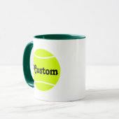 Mug Texte personnalisé Boule de café de tennis (Devant gauche)