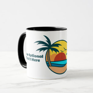 Mug Texte personnalisé Coucher de soleil sur la plage