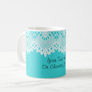 Mug Texte Personnalisé / Dentelle blanche Victorien Vi