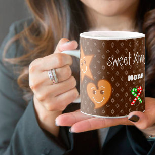 Mug Texte personnalisé doux XmaS Pâtes en pain d'épice