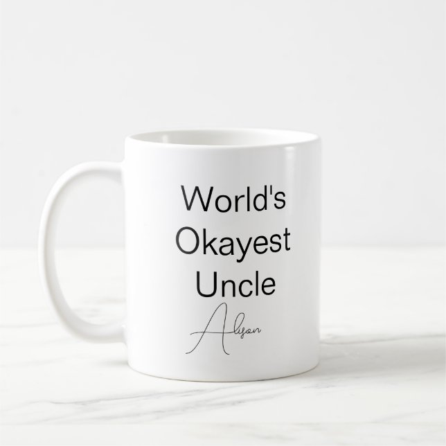 Mug Texte Personnalisé Drôle Humour Monde l'oncle le p (Gauche)