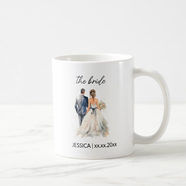 Mug Texte personnalisé et nom de mariage  (Droite)