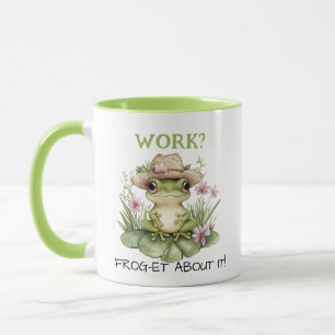 Mug Texte personnalisé Grenouille Cottagecore en Casqu