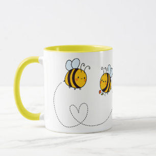 Mug Texte personnalisé Happy Love Bees