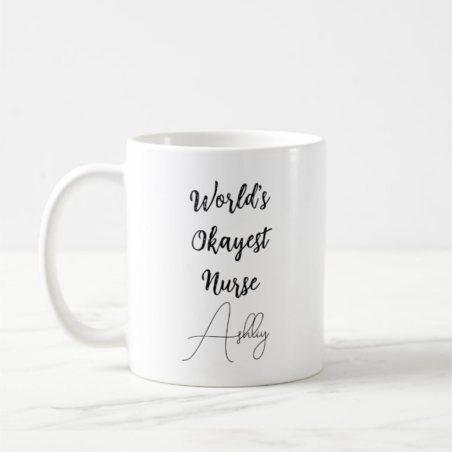 Mug Texte personnalisé Humour amusant travail d'infirm (Gauche)