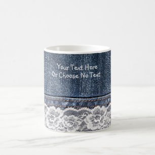 Mug Texte personnalisé / Jeans bleu Vintage Retro Dent