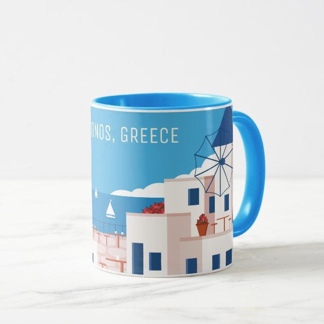 Mug Texte personnalisé Mykonos Grèce (Devant droit)
