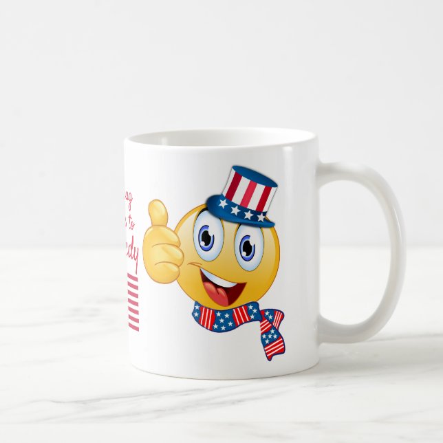 Mug Texte Personnalisé Patriotique Comic Oncle Sam Emo (Droite)