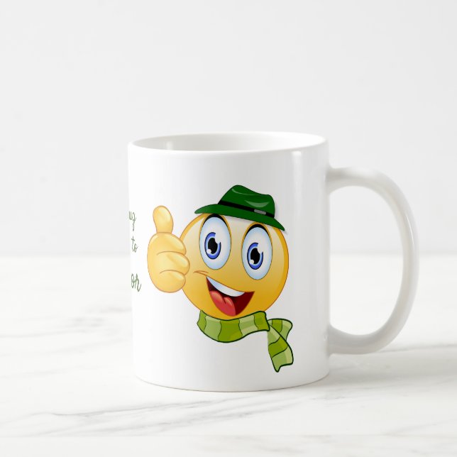 Mug Texte personnalisé Pouce vers le haut Emoji avec C (Droite)