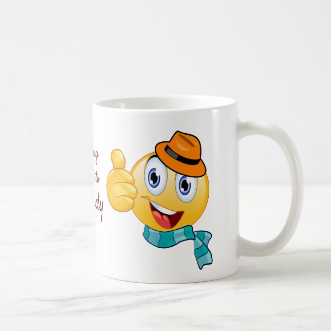 Mug Texte personnalisé Pouce vers le haut Emoji avec C (Droite)