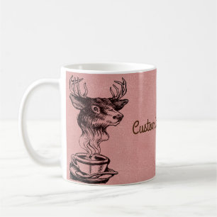 Mug Texte personnalisé/ Rose Parties scintillant rose 