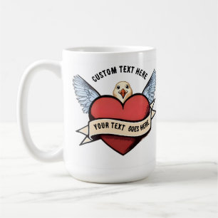 Mug Texte personnalisé Tatouage de mouette drôle ave