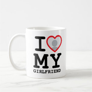 Mug Texte photo personnalisé J'aime ma copine
