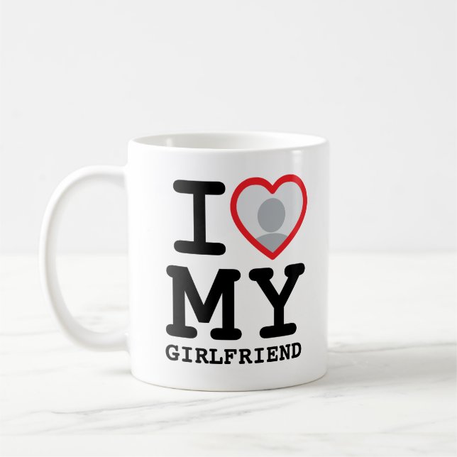 Mug Texte photo personnalisé J'aime ma copine (Gauche)