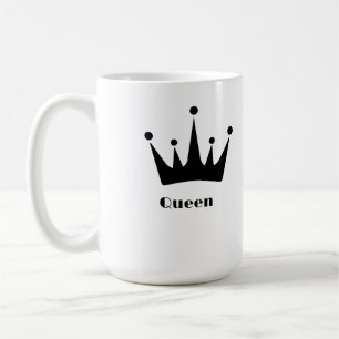 Mug Texte Reine Personnalisé Image de Couronne de Coul