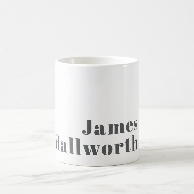 Mug Texte rétro moderne élégant et modifiable | Gris (Centre)