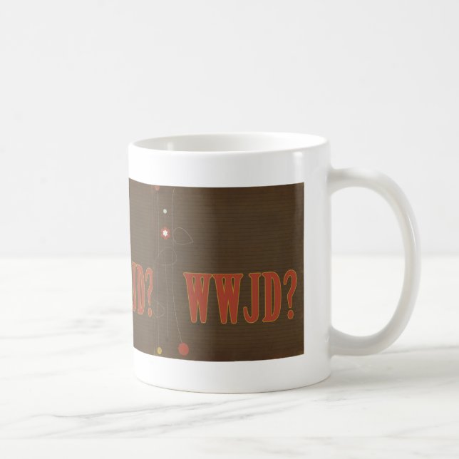 Mug Texte rustique WWJD fantaisie (Droite)