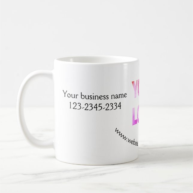 Mug texte simple minimal ajoutez votre logo/conception (Gauche)