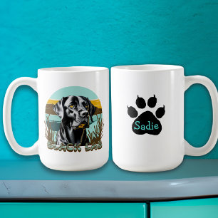 Mug Texte Vintage personnalisé Black Labrador Retrieve