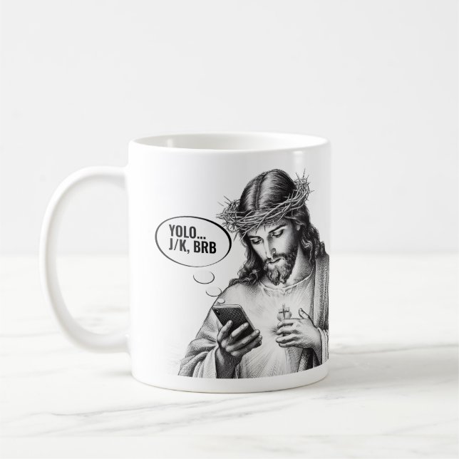 Mug Texter Jésus - JK YOLO BRB (Gauche)