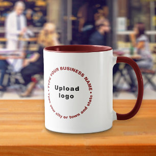 Mug Textes de marques de commerce Motif sur Maroon Com