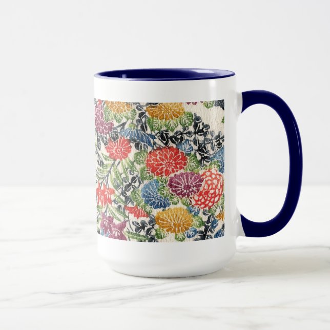 Mug Textile de Bingata d'Okinawan (Droite)
