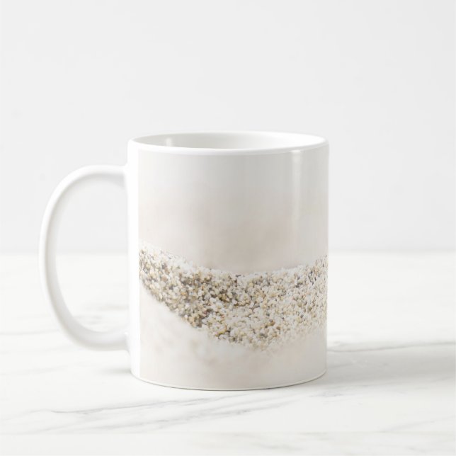 Mug textile floral blanc et brun (Gauche)